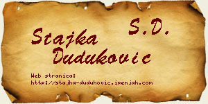 Stajka Duduković vizit kartica